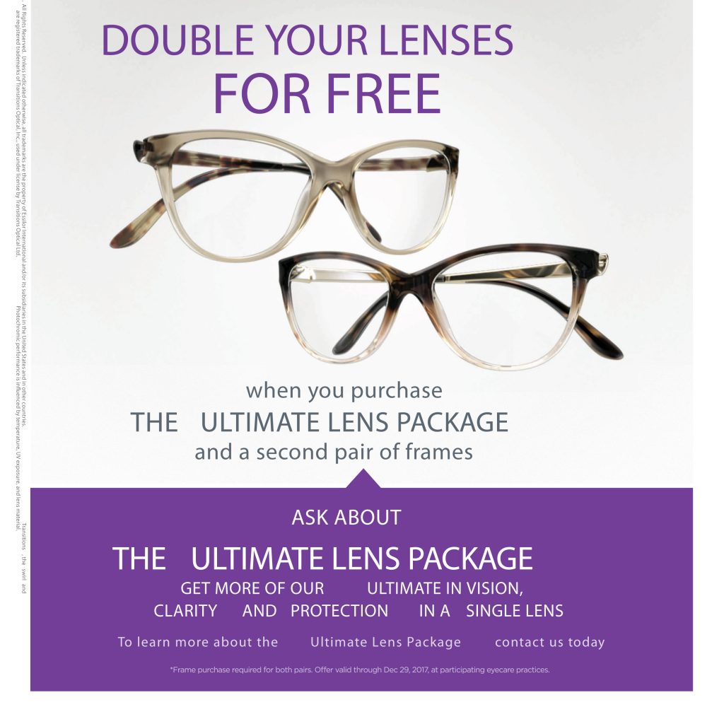 Free Lenses Buy One Get One BOGO Crizal Transitions Essilor Progressives